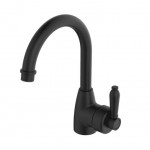 Eleanor Gooseneck Basin Mixer Matte Black With Matte Black Handle